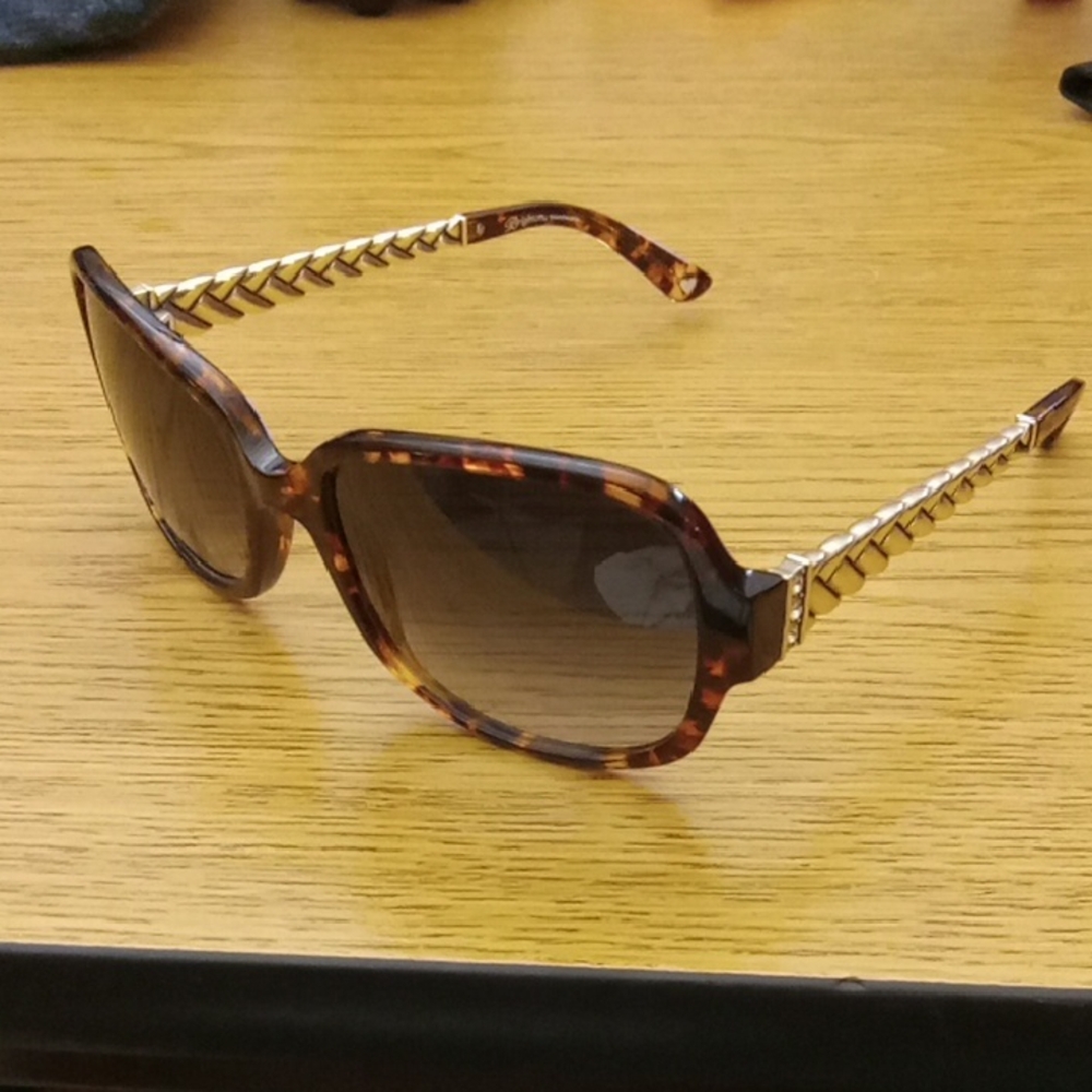 Brighton Handmade Tortoise Shell Sunglasses Leopard Print And Silver Accents